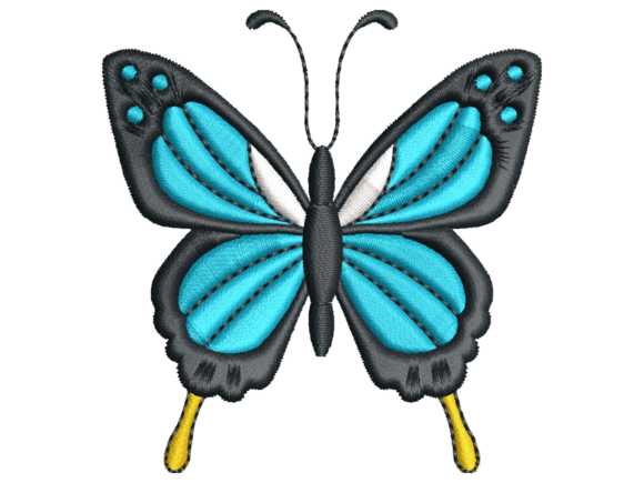 Blue Butterfly Embroidery Design