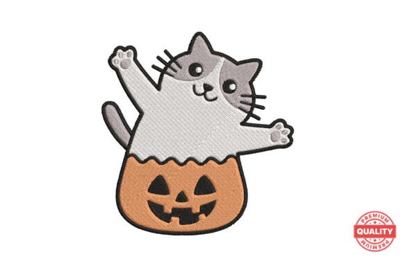 Cat in Pumpkin Bucket