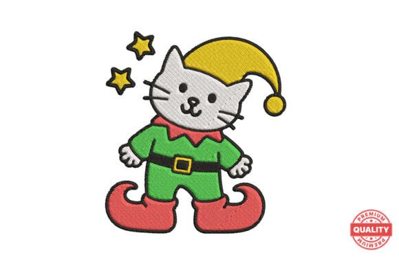 Christmas Cat Elf: A Festive, Versatile Holiday Embroidery Design