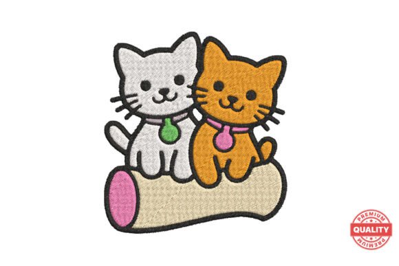 Cute Cat Couple on Log