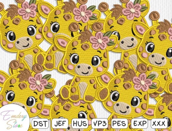 Cute Giraffe Embroidery Patch Design