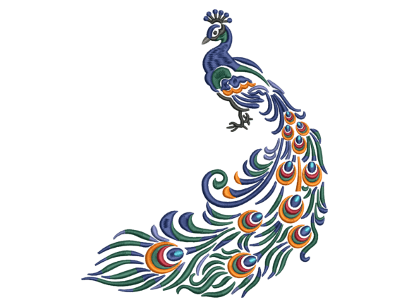 Decorative Peacock Feather Embroidery