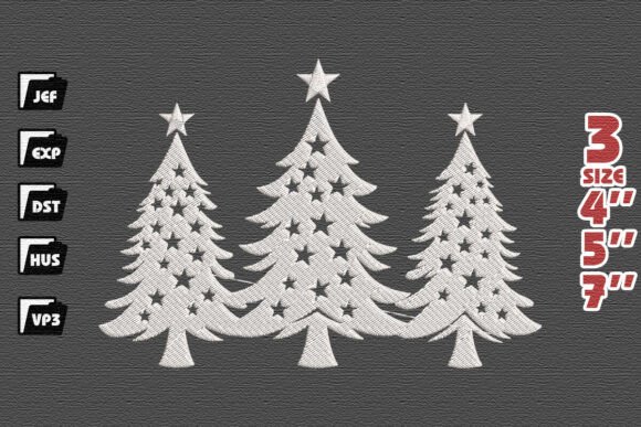 Elegant White Christmas Tree Trio