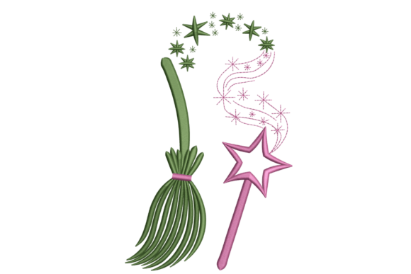 Enchanted Broom and Star Wand