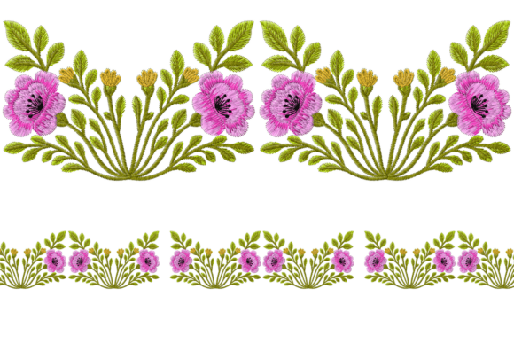 Floral Embroidery Borders Motifs