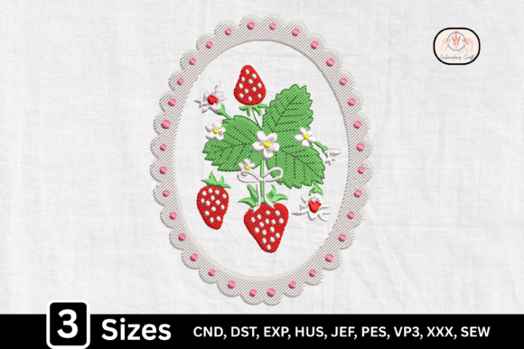 Floral Strawberry Oval Monogram Frame