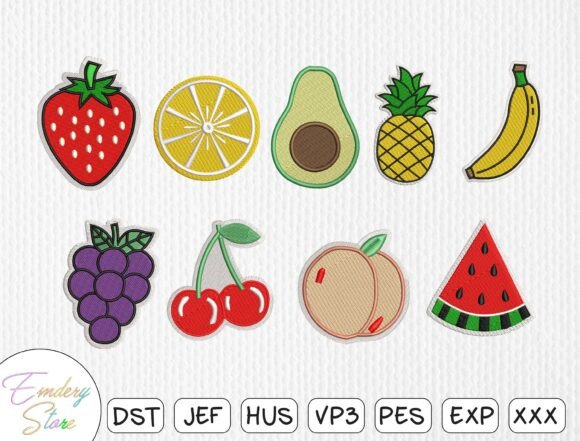 Fruit Embroidery Patch Set