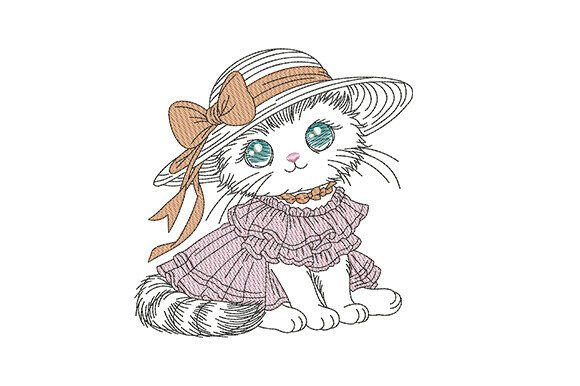 Kawaii Cat: A Seasonal Embroidery Star