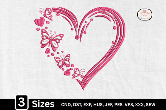 Romantic Valentine Butterfly Swirl Heart