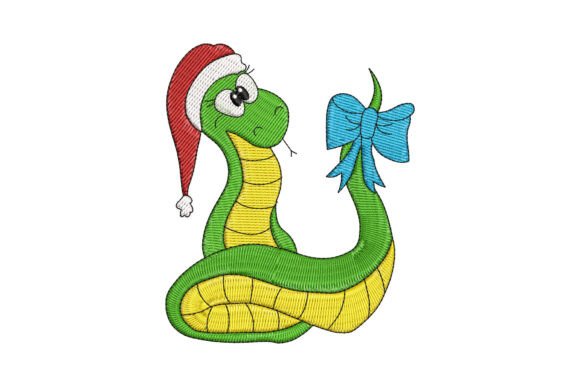 Snake Christmas Embroidery Design