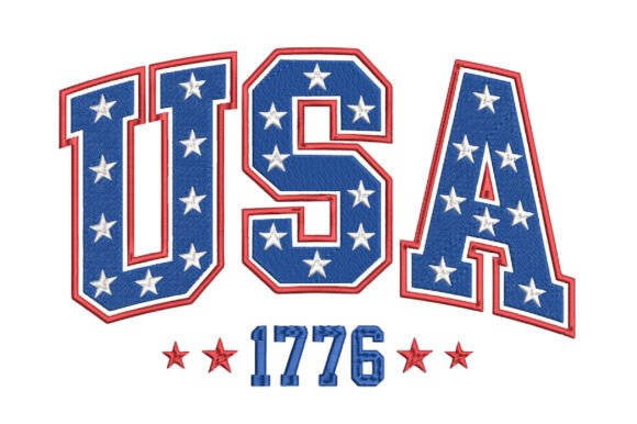 USA 1776 Embroidery Design