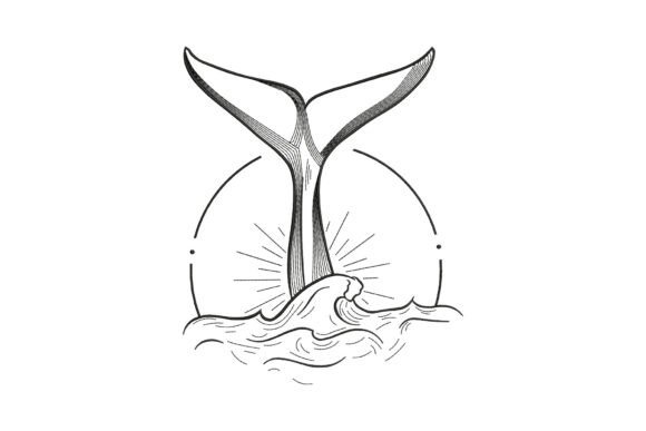 Whale Tail Outline: A Seasonal Embroidery Staple